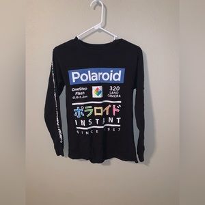 Polaroid Long Sleeve, Size S, Black, Polaroid Design, Design On Sleeves